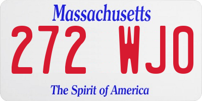 MA license plate 272WJ0