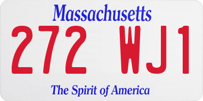 MA license plate 272WJ1