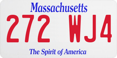 MA license plate 272WJ4