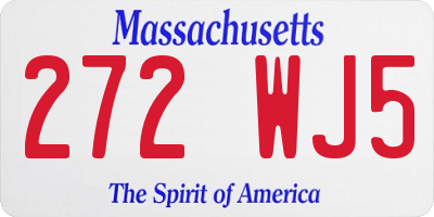 MA license plate 272WJ5