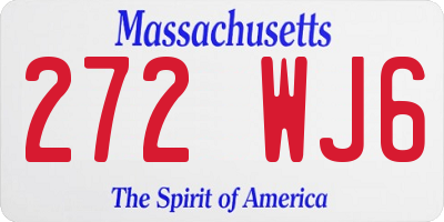 MA license plate 272WJ6