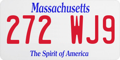MA license plate 272WJ9
