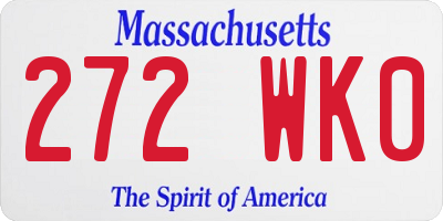 MA license plate 272WK0
