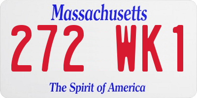 MA license plate 272WK1