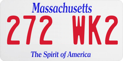 MA license plate 272WK2