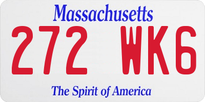 MA license plate 272WK6