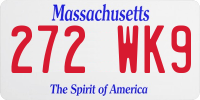 MA license plate 272WK9