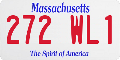 MA license plate 272WL1
