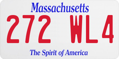 MA license plate 272WL4