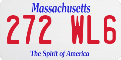 MA license plate 272WL6