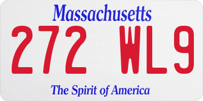 MA license plate 272WL9