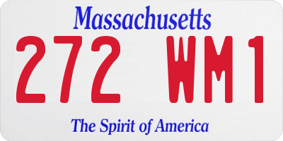 MA license plate 272WM1