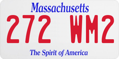 MA license plate 272WM2