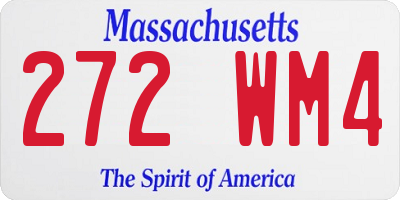 MA license plate 272WM4
