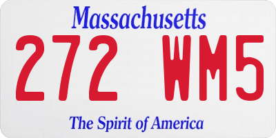 MA license plate 272WM5