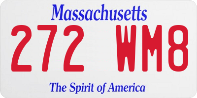 MA license plate 272WM8