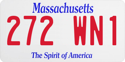 MA license plate 272WN1