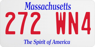 MA license plate 272WN4