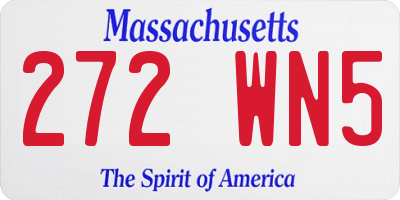 MA license plate 272WN5
