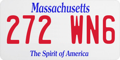 MA license plate 272WN6