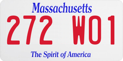 MA license plate 272WO1