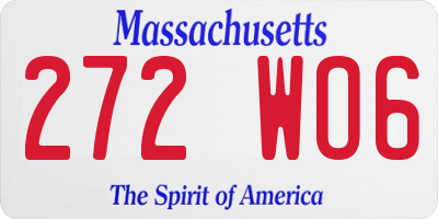 MA license plate 272WO6