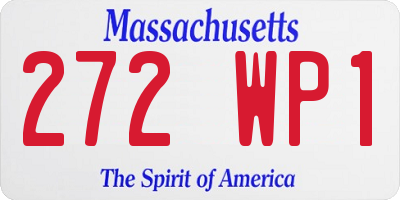MA license plate 272WP1