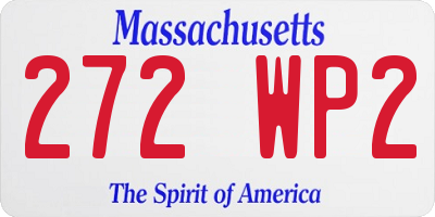 MA license plate 272WP2