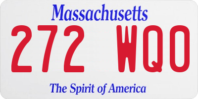 MA license plate 272WQ0