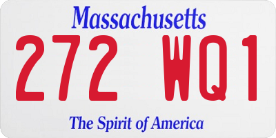 MA license plate 272WQ1