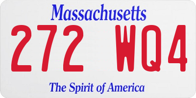 MA license plate 272WQ4