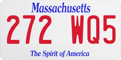 MA license plate 272WQ5