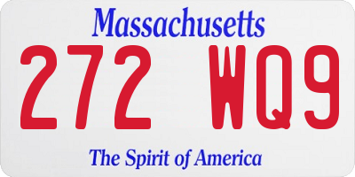 MA license plate 272WQ9