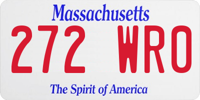 MA license plate 272WR0
