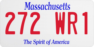 MA license plate 272WR1