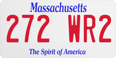 MA license plate 272WR2