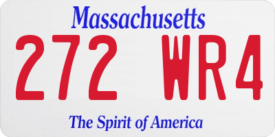 MA license plate 272WR4