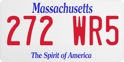 MA license plate 272WR5
