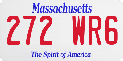 MA license plate 272WR6