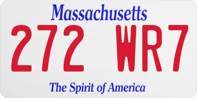 MA license plate 272WR7