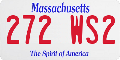 MA license plate 272WS2