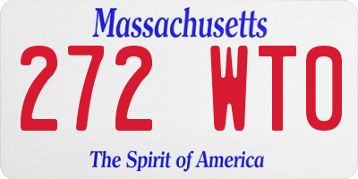MA license plate 272WT0