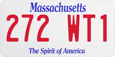 MA license plate 272WT1