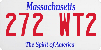 MA license plate 272WT2