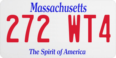 MA license plate 272WT4
