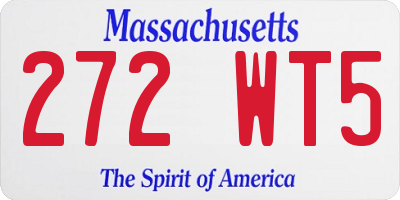 MA license plate 272WT5