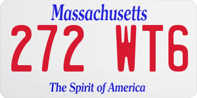 MA license plate 272WT6