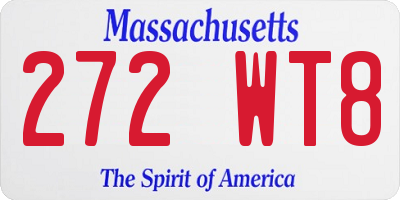 MA license plate 272WT8