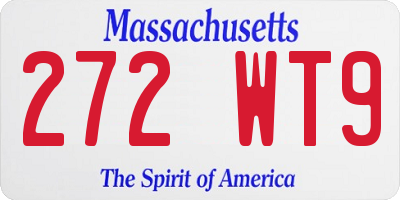 MA license plate 272WT9