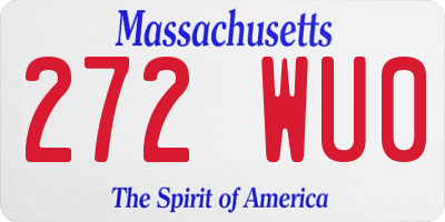 MA license plate 272WU0